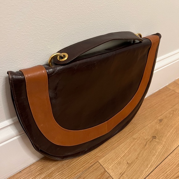 Vintage Brown Leather Bloomingdales Purse made in Italy - Picture 3 of 14